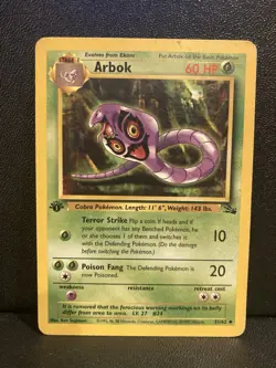 Arbok 31/62 Uncommon 1st Edition Fossil Pokemon Card MP - Image 1