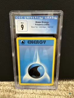 Pokemon Water Energy Card 1999 Base Set CGC Mint 9 - Image 1