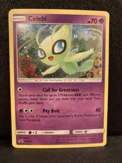 Celebi SM224 Cosmo HOLO RARE Pokemon Promo LP 2019 Card TCG - Image 1
