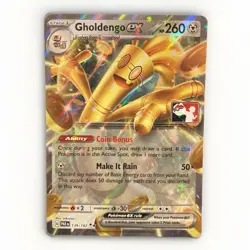 Gholdengo ex 139/182 - Prize Pack Stamped Cards - Play Pokemon - Paradox Rift - Image 1