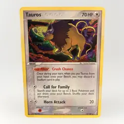 Tauros - Crystal Guardians 12/100 Pokemon Card - LP Holo Rare! - Image 1