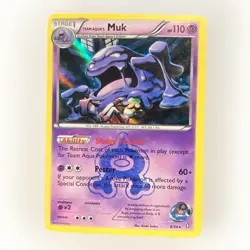 Team Aqua's Muk 8/34 HOLO Rare XY Double Crisis Card LP Pokemon TCG - Image 1