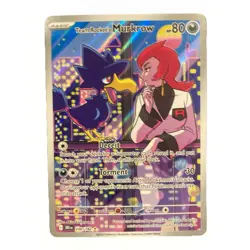 Pokemon TCG Destined Rivals Team Rockets Murkrow Card 200/182 IR NM/LP - Image 1