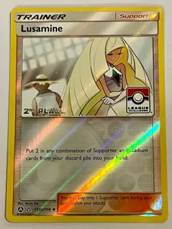 POKEMON Lusamine 153a/156 2nd Place LEAGUE HOLO PROMO Pokemon Card 574 - Image 1