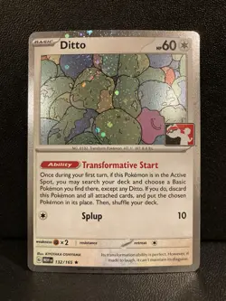 Ditto Pokemon Prize Pack Series 6 Promo Pokemon Card NM/LP Play Stamp Mew 151 - Image 3