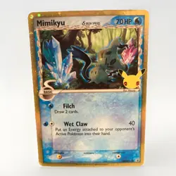 Pokemon Mimikyu SWSH136 Promo Rare Delta Species Celebrations Stamp Card LP - Image 1