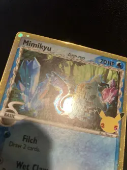 Pokemon Mimikyu SWSH136 Promo Rare Delta Species Celebrations Stamp Card LP - Image 3