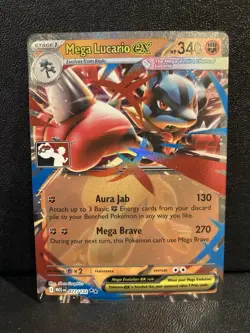 Mega Lucario Ex Pokemon Prize Pack Series 8 Promo Pokemon Card NM/LP - Image 3