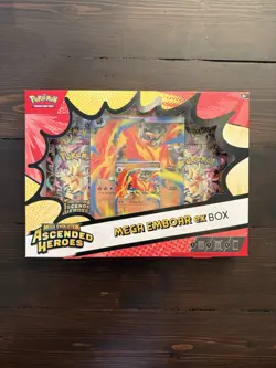 Pokemon TCG Mega Evolution Ascended Heroes Mega Emboar EX Box Brand New SEALED - Image 1