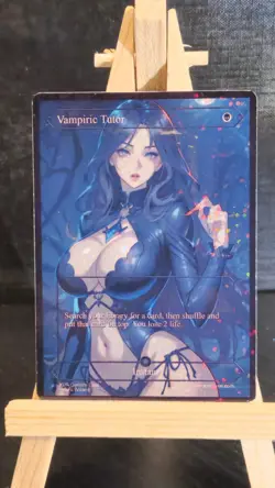MTG Vampiric Tutor Fanart Borderless Style Card EDH Playtest Commander - Image 1