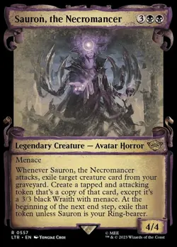 MTG Sauron, the Necromancer - Foil - Showcase Scrolls, Light Play, English Unive - Image 1