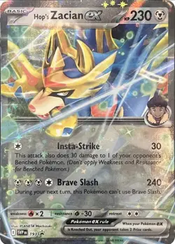 Pokemon TCG Hop's Zacian Ex Scarlet And Violet SVP 193 Promo Holo NM Card - Image 1