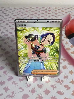 Pokemon Perrin 220/167 Twilight Masquerade Full Art Trainer SIR Near Mint NM - Image 1