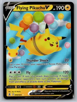 Flying Pikachu V 006/025 Holo V Rare Celebrations Pokemon Near Mint - Image 1