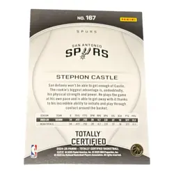 2024-25 Panini Totally Certified Stephon Castle Rookie Card #167 - Image 2