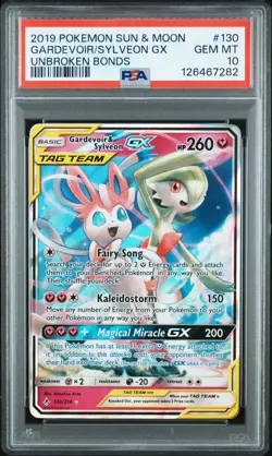 Pokemon Gardevoir & Sylveon GX 130/214 Unbroken Bonds Tag Team Ultra Rare PSA 10 - Image 1
