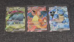Pokemon Scarlet & Violet Venusaur EX, Charizard EX, Blastoise EX 151 Card Set - Image 1