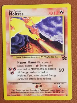 Moltres Black Star Promo Pokemon TCG Card No 21 WotC 2000 LP MP - Image 1