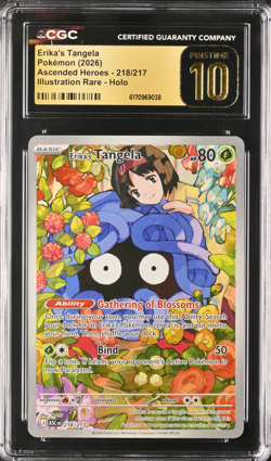 Pokemon Erika's Tangela 218/217 Holo Ascended Heroes - CGC 10 PRISTINE - Image 1