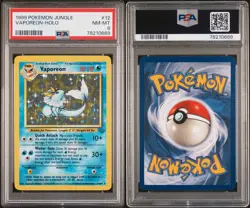 1999 Pokemon Jungle Vaporeon Holo Rare 12/64 Unlimited PSA 8 NEAR MINT - Image 2
