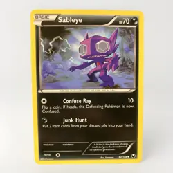 Pokemon Sableye 62/108 Dark Explorers Uncommon Basic Darkness HP 70 - Image 1