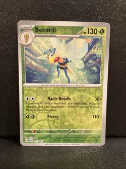 Pokemon TCG Beedrill 015/165 Reverse Holo Scarlet & Violet 151 NM Condition - Image 1