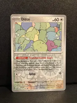 Ditto 132/165 Reverse Holo Pokemon Scarlet & Violet 151 LP - Image 1