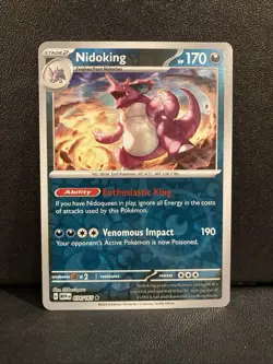 Nidoking 034/165 Sv: Scarlet & Violet 151 Reverse Holo Rare Pokemon TCG NM - Image 1