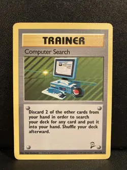 Pokemon Computer Search 101/130 WotC Base Set 2 Rare LP - Image 1