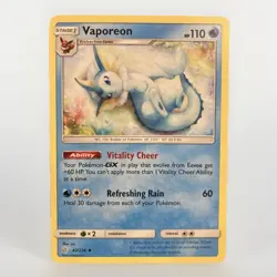 Pokemon TCG Vaporeon Cosmic Eclipse 42/236 Regular Uncommon NM - Image 1