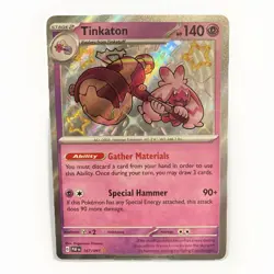 Tinkaton 167/091 Shiny Rare - PAF EN Paldean Fates Pokemon - NM/M - Image 1