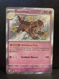 Pokemon TCG Dachsbun 161/091 Sv: Paldean Fates Holo Near Mint - Image 1