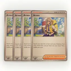 4x Arven 166/198- Scarlet & Violet Pokemon TCG - Trainer Playset - Image 1