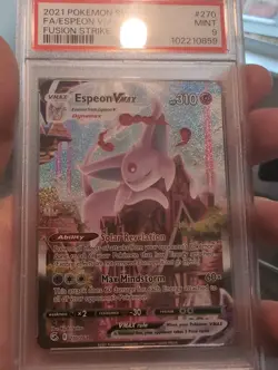 Pokemon Espeon VMAX Alternative Art Fusion Strike Card 270/264 PSA 9 Gem Mint - Image 1