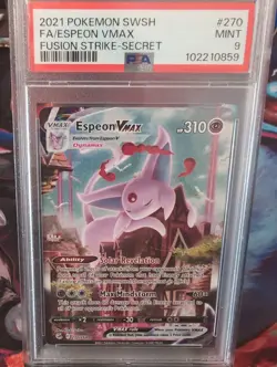Pokemon Espeon VMAX Alternative Art Fusion Strike Card 270/264 PSA 9 Gem Mint - Image 2