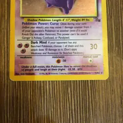 Gengar 5/62 Fossil Unlimited Holo Rare Pokemon Card MP ZM1 - Image 3