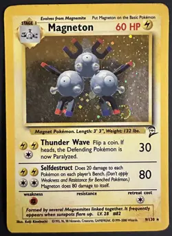 Pokemon Card - Magneton Holo Rare 9/130 Base Set 2 🌀Swirl🌀 - Image 1