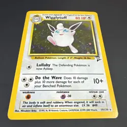 2000 Pokemon Base Set 2 Wigglytuff 19/130 Holo Rare SWIRL - Card B - Image 2