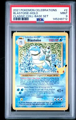 2021 POKEMON CELEBRATIONS CLASSIC COLLECTION #2 BLASTOISE-HOLO PSA 9 - Image 1