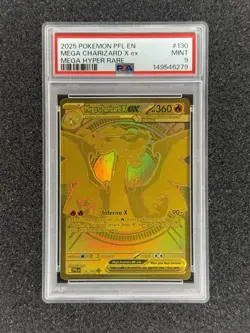 Pokemon Mega Charizard X ex Mega Hyper Rare Holo 130/094 Me02 EN PSA 9 - Image 1