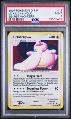 PSA 9 MINT Lickilicky 12/132 Diamond Pearl Secret Wonders LOW POP 2007 Pokemon - Image 1