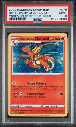 Pokemon 2022 SWSH Black Star Promo 075 Special Delivery Charizard Mint PSA 9 - Image 1