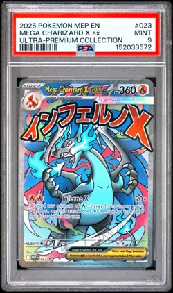 Mega Charizard X EX 2025 Pokemon Black Star Promo PSA 9 #023 - Image 1