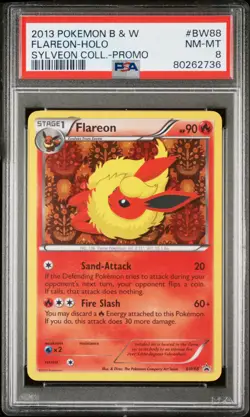 Flareon Pokemon 2013 Holo Sylveon Collection Black Star Promo English BW88 PSA 8 - Image 1
