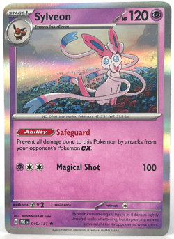 SYLVEON Rare Holo Scarlet Violet Prismatic Evolutions 40/131 Pokemon - Image 2