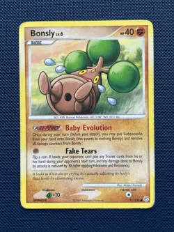 Bonsly 71/130 Non Holo Diamond and Pearl Pokemon TCG Card - MP-/HP+ - Image 1