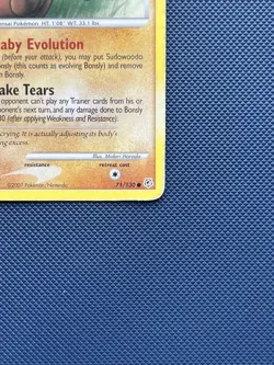 Bonsly 71/130 Non Holo Diamond and Pearl Pokemon TCG Card - MP-/HP+ - Image 4