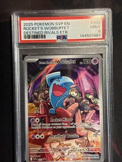 2025 POKEMON SVP EN-SV BLACK STAR PROMO #203 TEAM ROCKET'S WOBBUFFET PSA 9 - Image 3