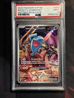 2025 POKEMON SVP EN-SV BLACK STAR PROMO #203 TEAM ROCKET'S WOBBUFFET PSA 9 - Image 4