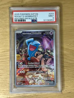 2025 POKEMON SVP EN-SV BLACK STAR PROMO #203 TEAM ROCKET'S WOBBUFFET PSA 9 - Image 3
